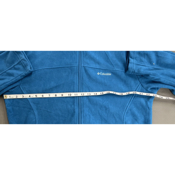 Columbia Fleece Jacket Size XL Full Zip Mock Neck Pockets Teal EUC FS Charity - Picture 8 of 10